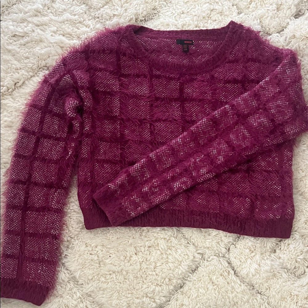 Women's Fuzzy Purple Sweater